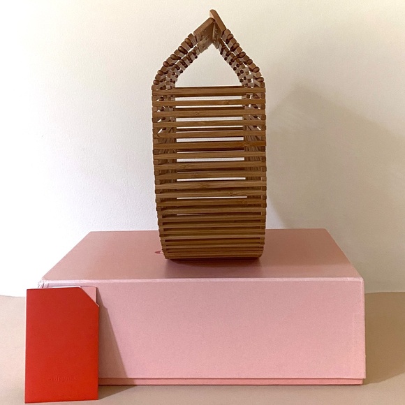 Cult Gaia Large Bamboo Ark Bag Natural Top Handle Bag - Picture 13 of 15